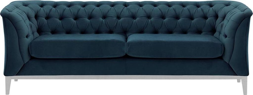 2,5-Sitzer Sofa Chesterfield Modern Wood aus medizinischem Schaumstoff-Velluto 11-white