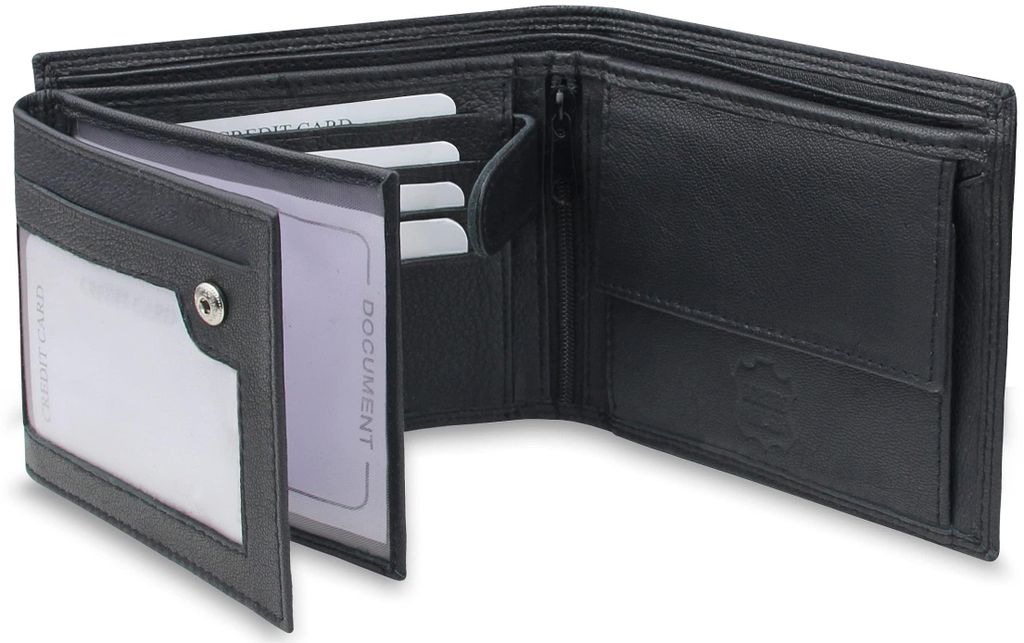 Fomax Geldbörse Herren aus echtem Leder mit RFID Schutz, Produktbild 
