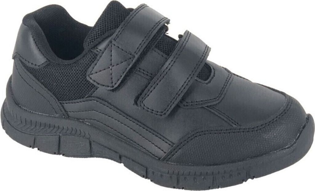 Route 21 - Jungen Schul-Uniform-Schuhe, Leder DF2131 (30 EU) (Schwarz)