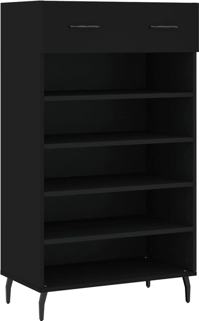 vidaXL Scarpiera nera 60x35x105 cm Materiale a base di Immagine del prodotto 