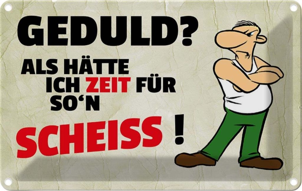 vianmo Blechschild 12x18 cm Geduld Als hätte ich Zeit für Dekoration Spruch Zitat