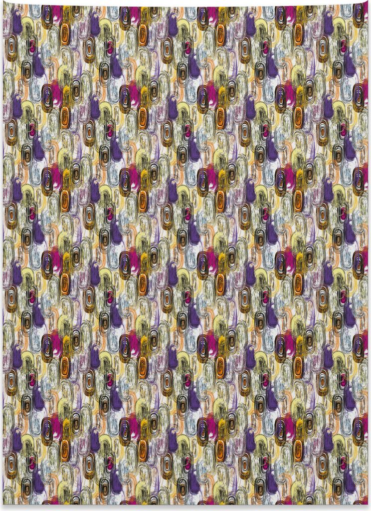 Abakuhaus Abstrakt Wandteppich, Pinselstriche Kreise aus Weiches Mikrofaser Stoff Kein Verblassen Klare Farben Waschbar, 110 x 150 cm, Mehrfarbig