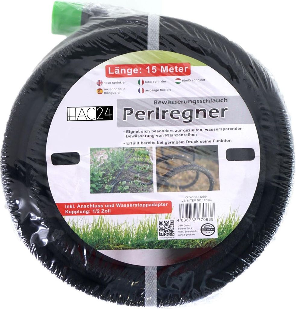 Garten Perlschlauch 15 Meter Bewässerungsschlauch Produktbild 
