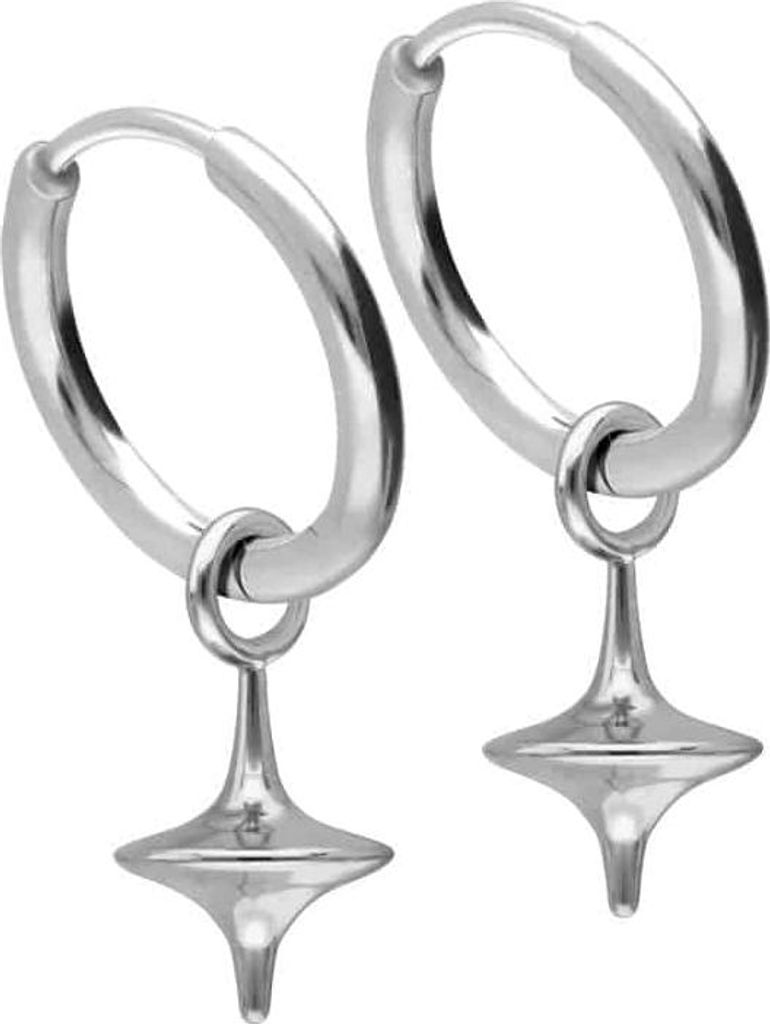 Chirurgenstahl Ohrclicker Creolen KREISEL Silber Innendurchmesser: 10mm + Designstärke: 1,6mm