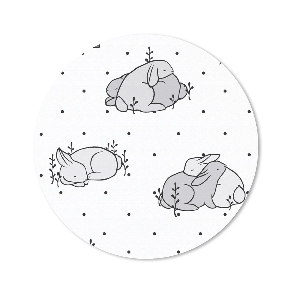 MuchoWow Mauspad Mousepad Kaninchen - Tiere - Schlaf - Kinder - Verhaltensmuster 30x30 cm - Mousepads - Maus Mat - Pad - Mausunterlage - Tischunt...