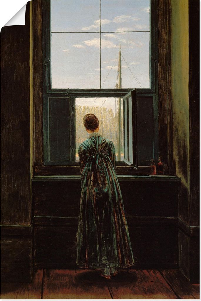 ARTland Poster Frau am Fenster. 1822 Größe: 60x90 cm