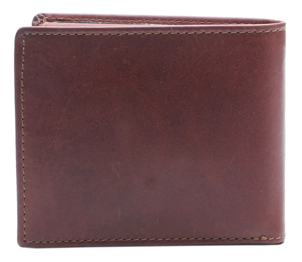 Esquire Dallas Wallet Quer Brown: Portafoglio in Pelle Marrone con RFID - 5