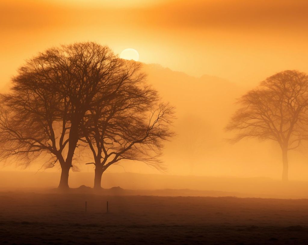 Plakat 76x60,5cm Dämmerung über den Wiesen