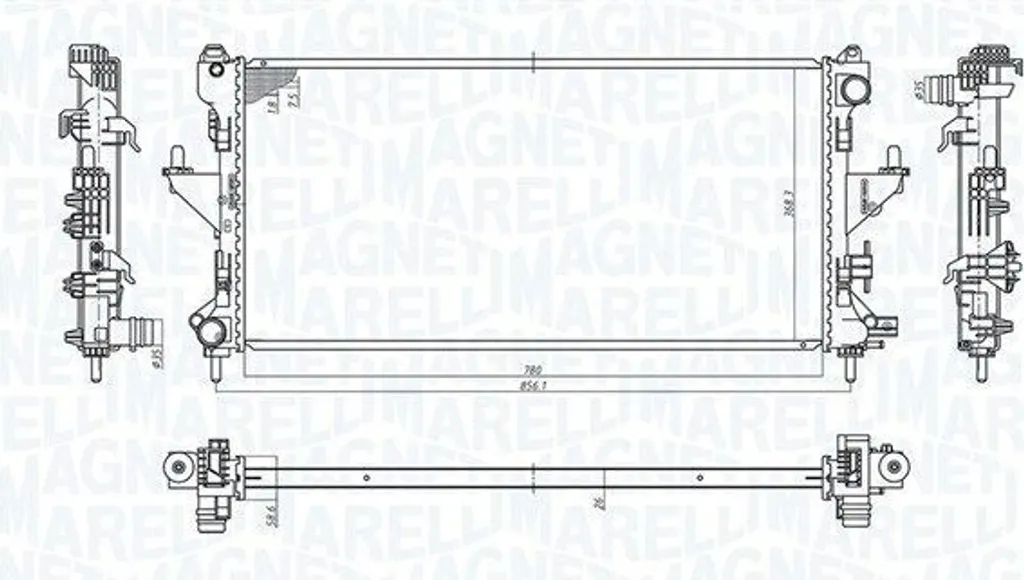 Radiateur de refroidissement moteur Magneti Marelli pour FIAT Ducato