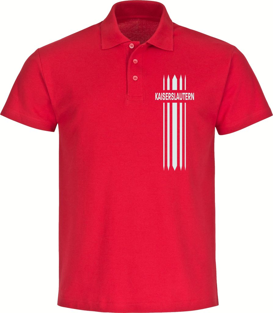 multifanshop Poloshirt - Kaiserslautern - Streifen, rot, Größe L