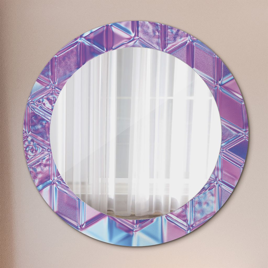 Ø60cm Modern Spiegel - Wandspiegel Wandmontage- Schlafzimmer - tropisch Blätter
