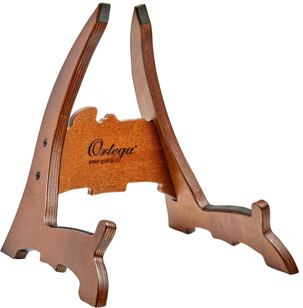 Support pour ukulélé Ortega en bois marron : trépied stable et élégant