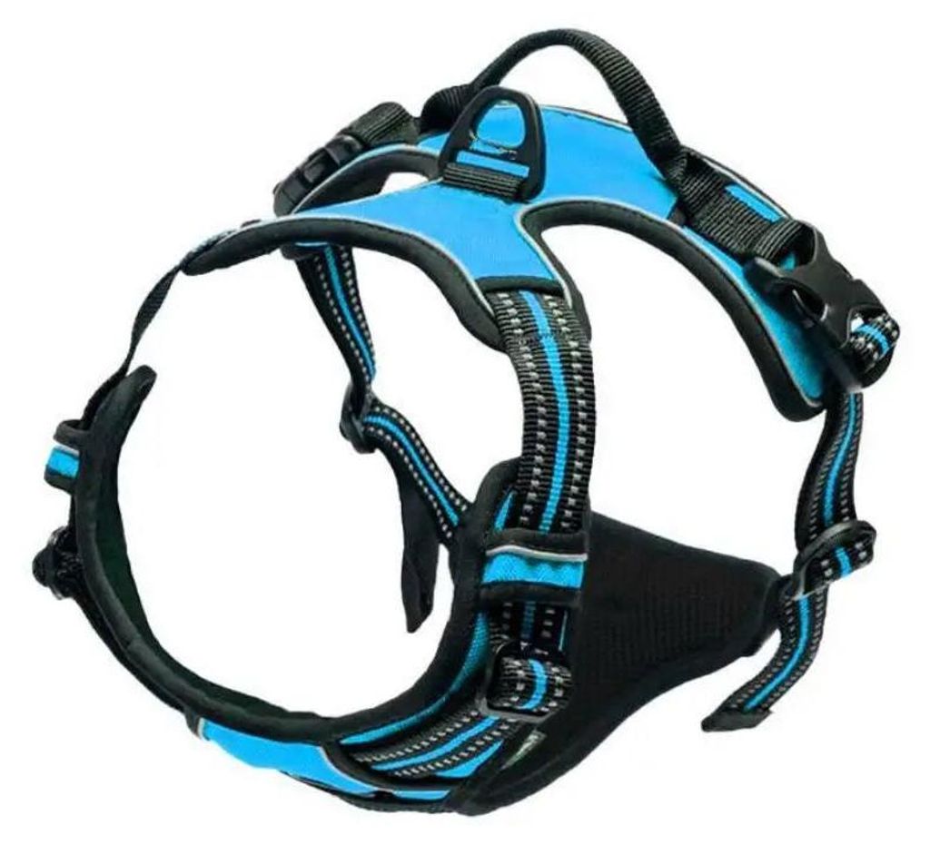 Hundegeschirr Dog Brustgeschirr No-Pull Einstellbar Gepolstert Powergeschirr für Hunde kleine / mittlere / große / Hunde.Farbe:Blau,Größe:S