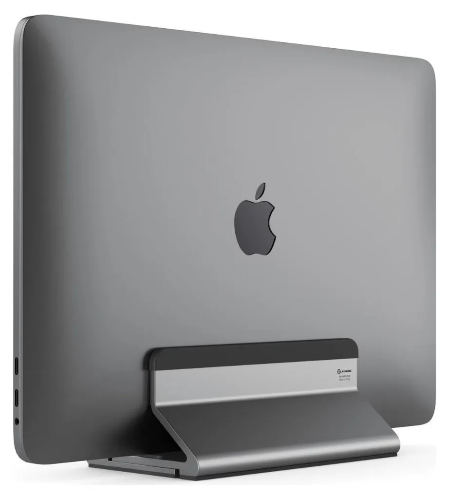 Support Vertical pour Laptop Alogic Bolt Réglable en Aluminium Gris