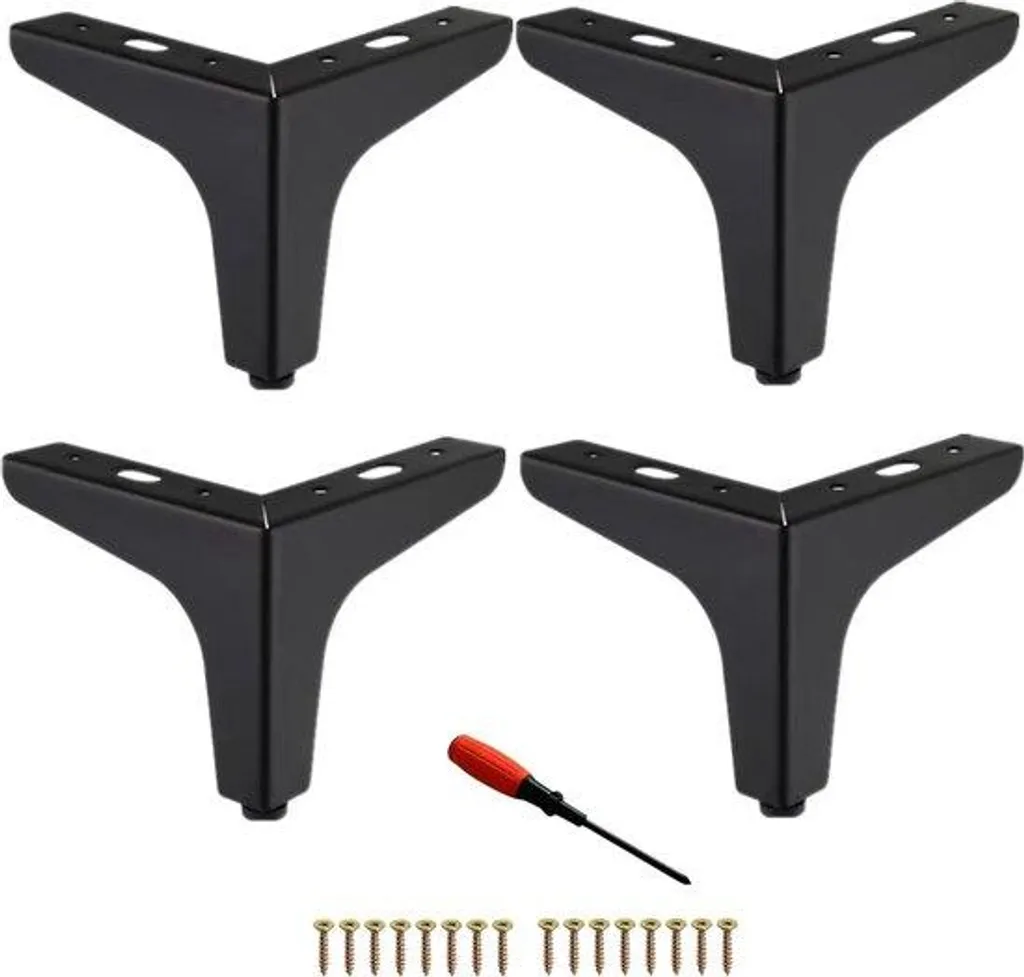 Supports de meuble noirs 10 cm en acier robuste - Finition mat luxe