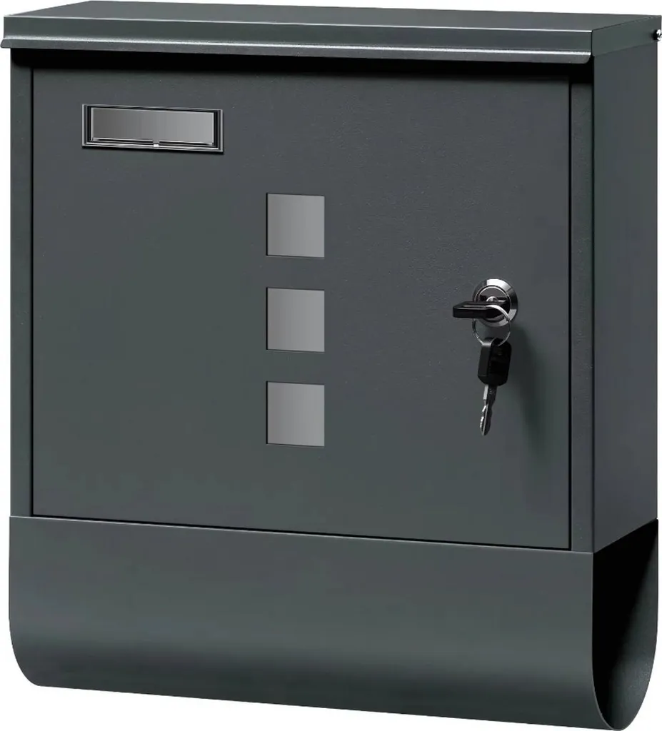 Boîte aux lettres verrouillable avec porte-journal et 2 clés métal