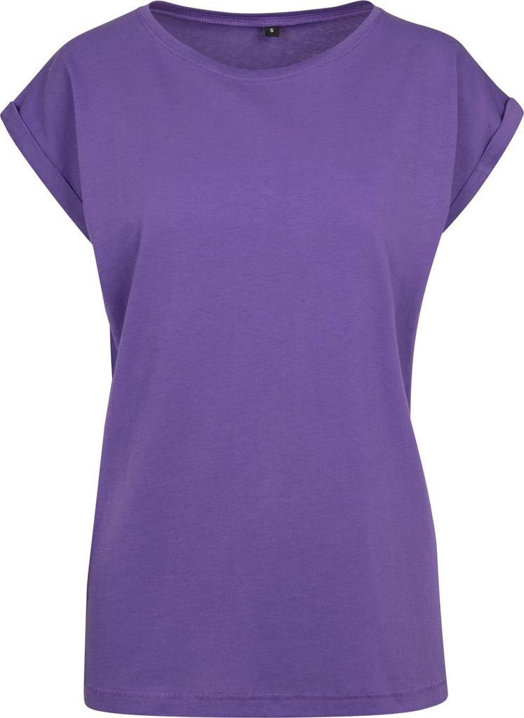 Build Your Brand - T-Shirt Überschnittene Schulter für Damen RW8374 (XL) (helles Asphalt)