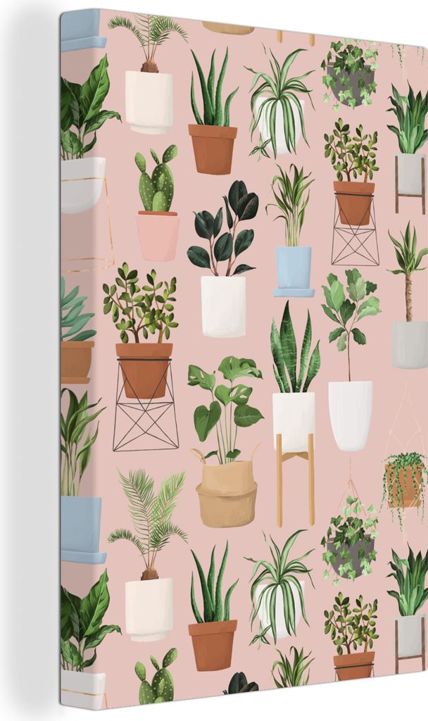 OneMillionCanvasses - Leinwandbilder - 90x140 cm, Pflanzen - Monstera - Kaktus - Palme, Wandbilder Kunstdruck Wanddekoration - Wandschmucke - Sch...