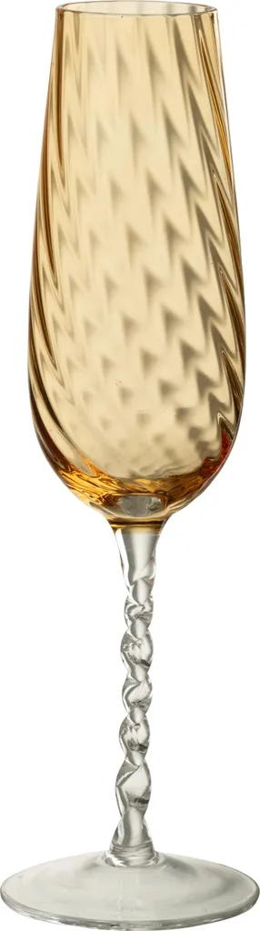 Flûte à Champagne en Verre rayé Caramel 21cl - Service de Table Chic