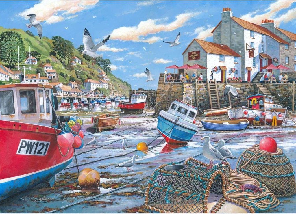 House of Puzzles Puzzle Low Tide 1000 Teile - Puzzle Erwachsene