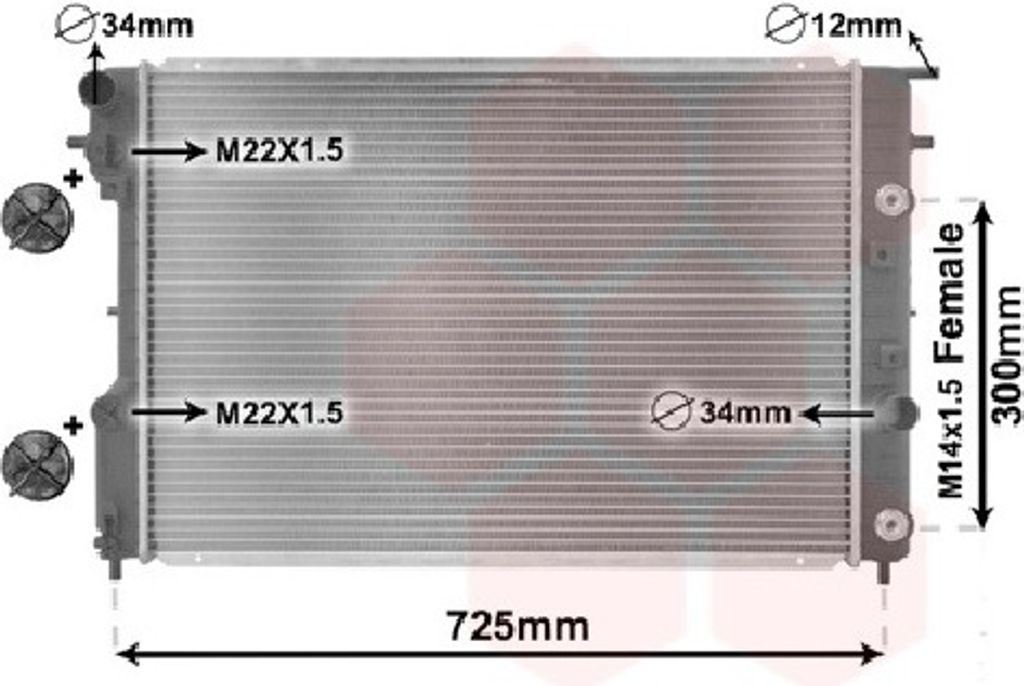 Van Wezel Wasserkühler für Opel Omega B + Caravan 2,0 - 3,0 + V6 16V