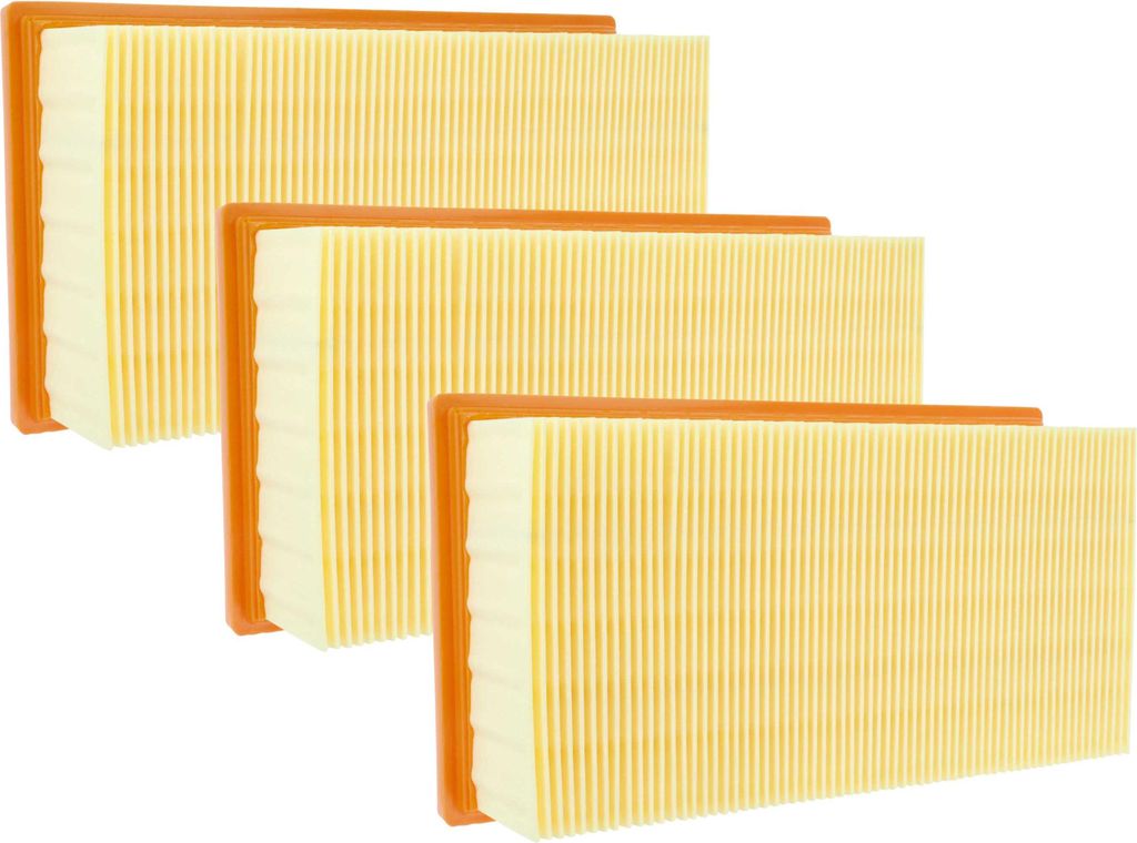 vhbw 3x Flachfaltenfilter L - M kompatibel mit Kärcher NT 22/1 Ap BP, NT 14/1 Eco Te Adv L, NT 14/1 Eco Te Adv Nass-/Trockensauger Staubsauger