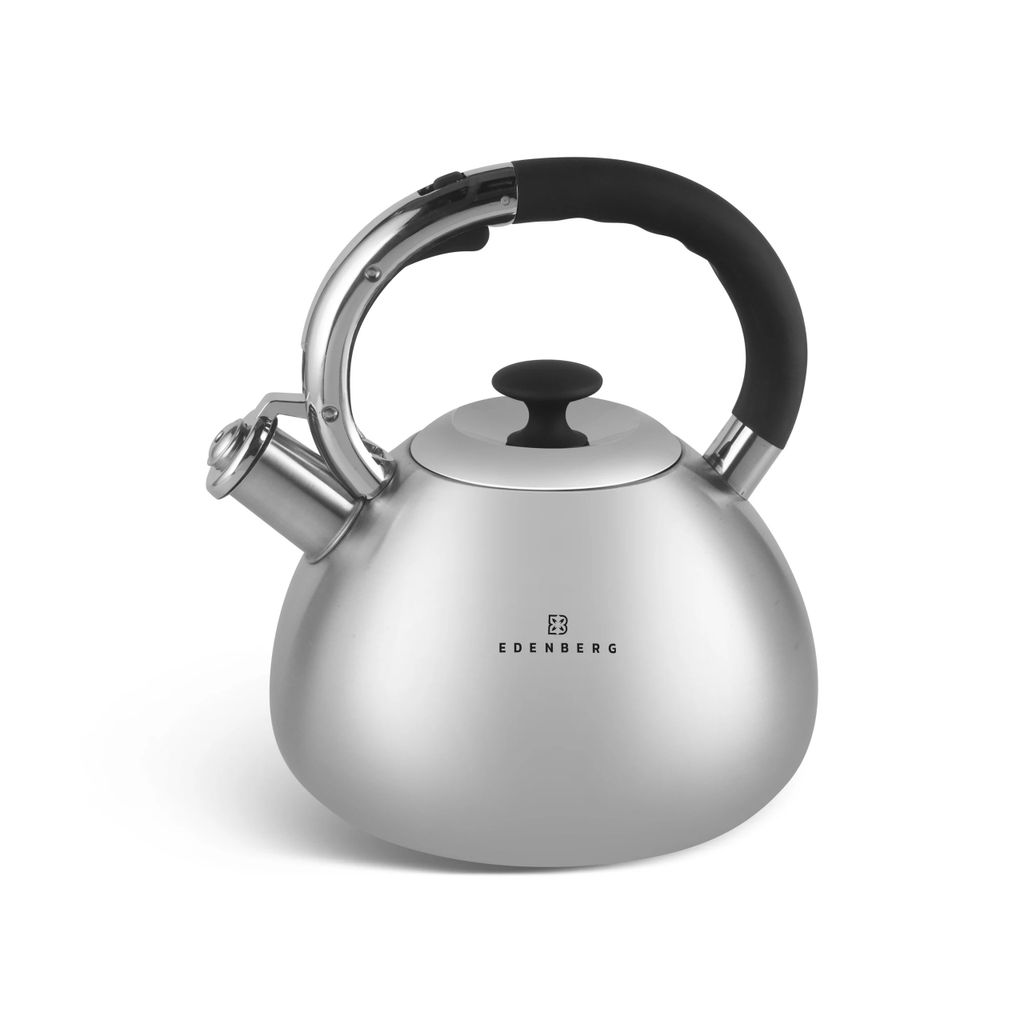 EFlötenkessel Induktion 3 L Edenberg Edelstahl, Wärmeisolierter Griffdenberg Edelstahl Flötenkessel 3 L Wasserkocher Satin EB-2497