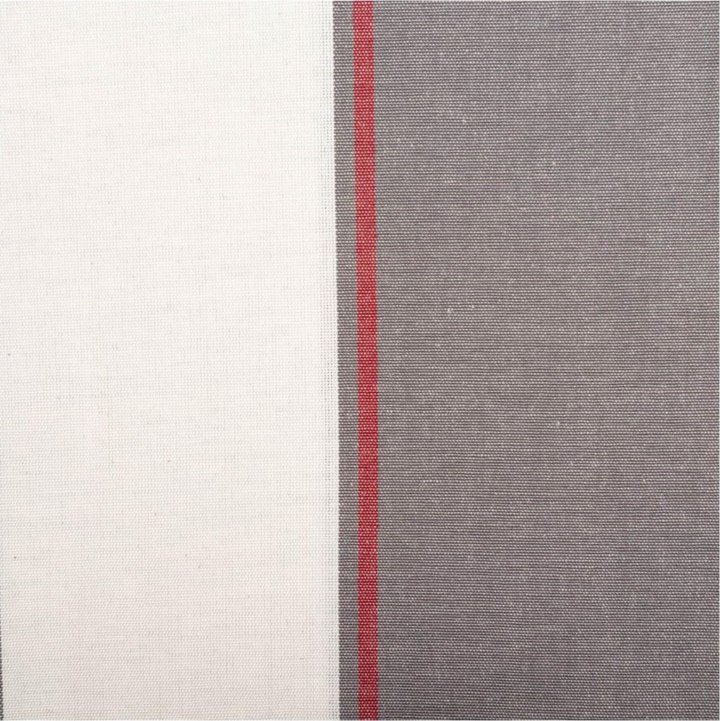 Vorhangstoff Jacquard Stoff Streifen grau ecru rot 165cm Stoffbreite