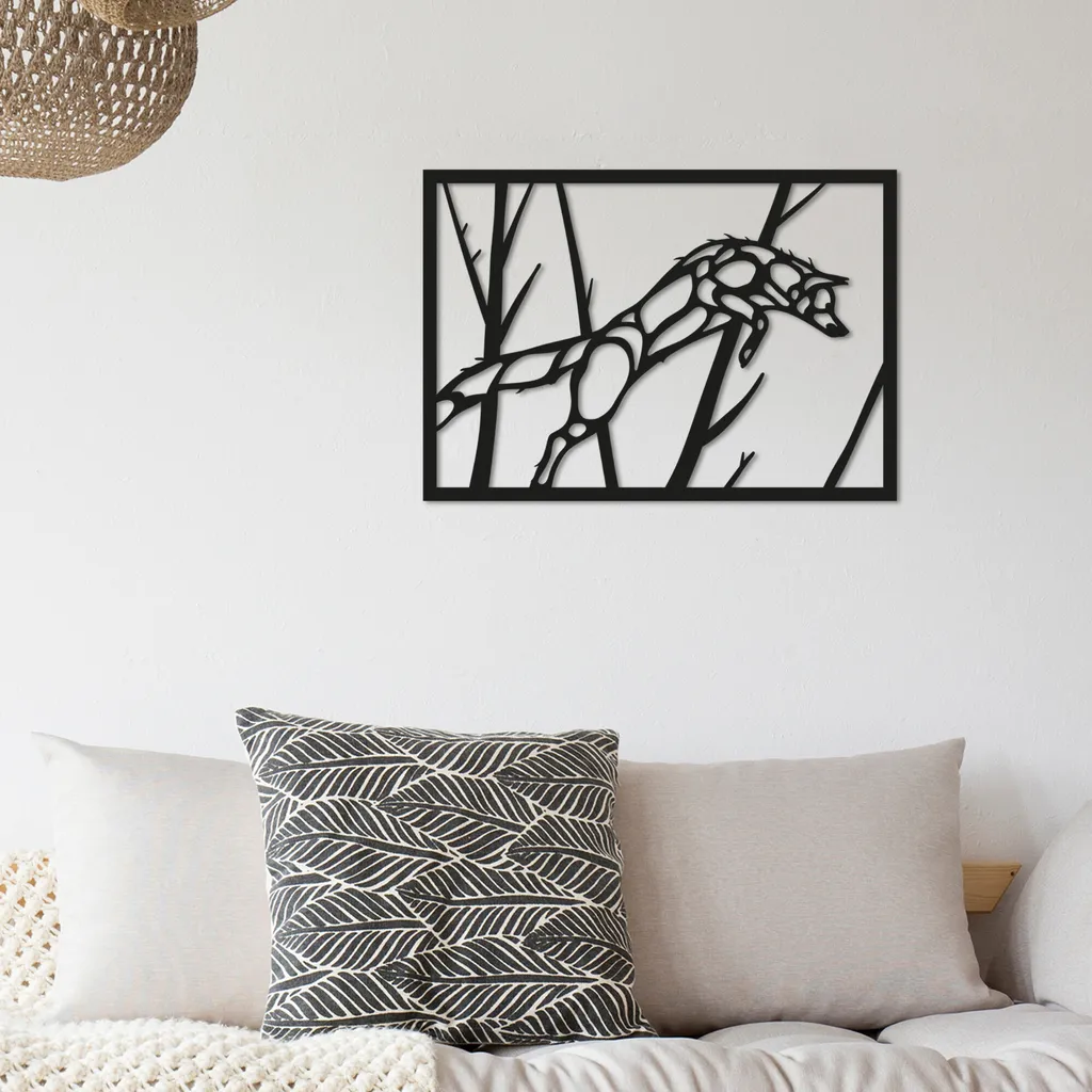 Wallity Wolf TNL1122 Nero - Decorazione Parete Metallo 50x35cm Design Moderno