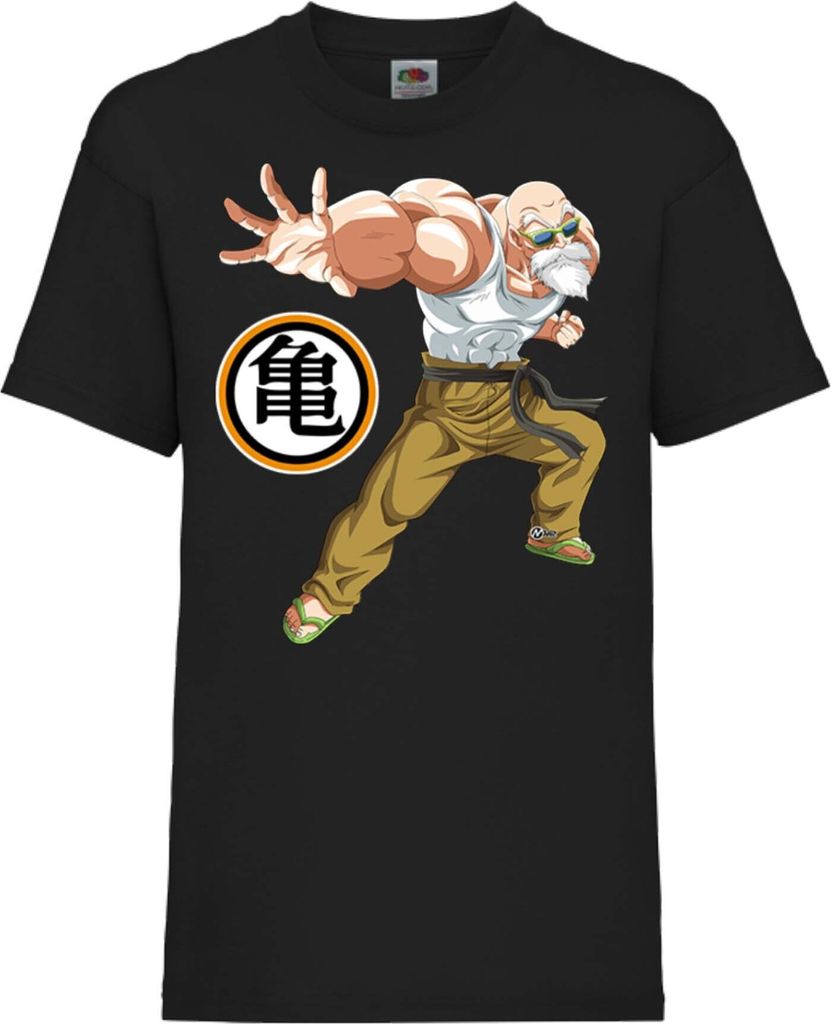 Kinder T-Shirt Dragon Anime Manga Ball Z 10 Teacher Sensei, 12-13 Jahr - 152 / Schwarz