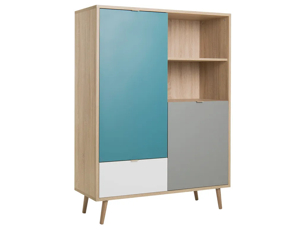 Highboard Visby finition bois Sonoma - Buffet haut robuste 103 cm - 2