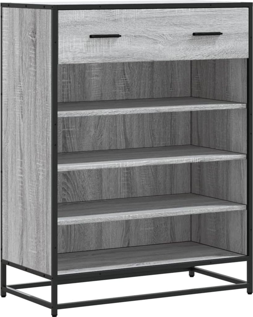 Schuhschrank Grau Sonoma 75x38x97,5 cm Holzwerkstoff Metall