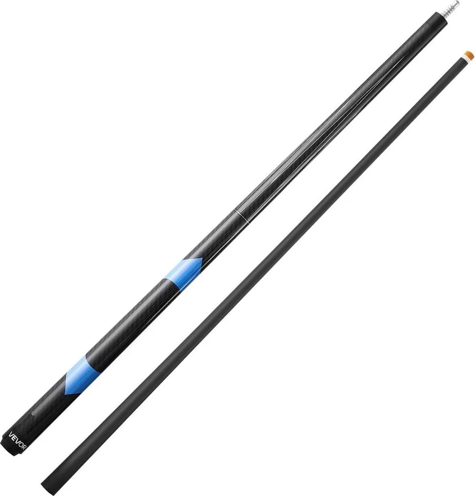 Canne de billard monobloc 147cm en carbone noir avec embout bakélite