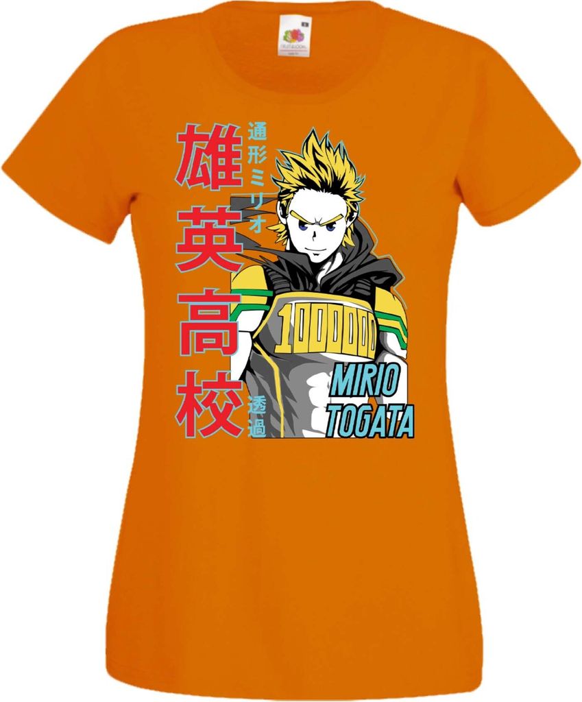 Damen T-Shirt Manga Anime My Hero Anime Academia Mirio Togata 02 My Hero Togata, Lady XS / Orange