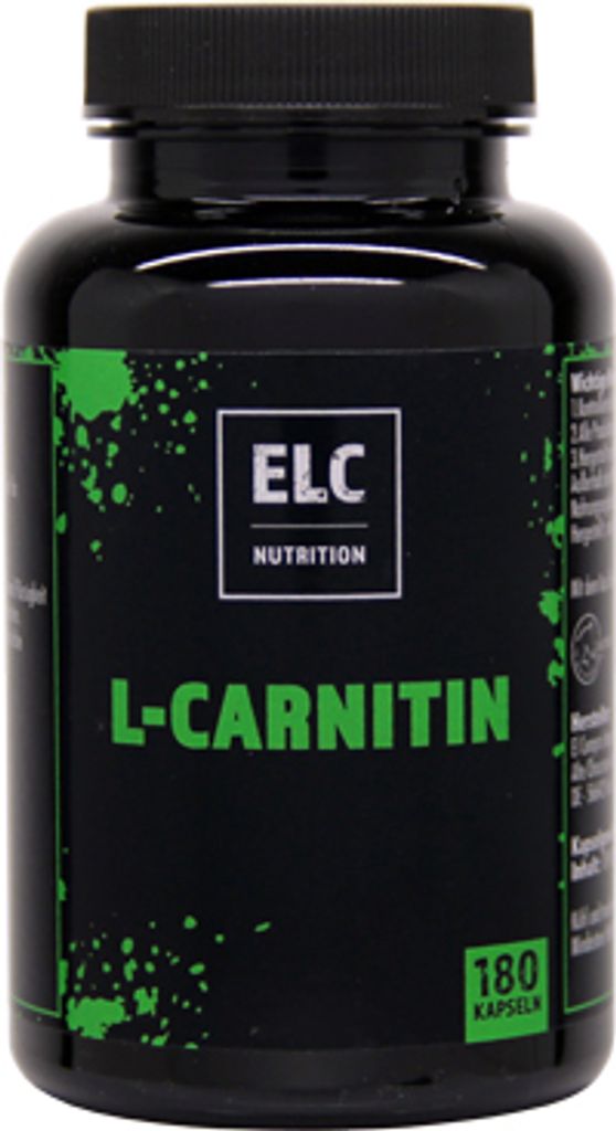ELC Nutrition L-Carnitin 180 Kapseln | L-Caritintartrat | Nahrungsergänzungsmittel | Supplements