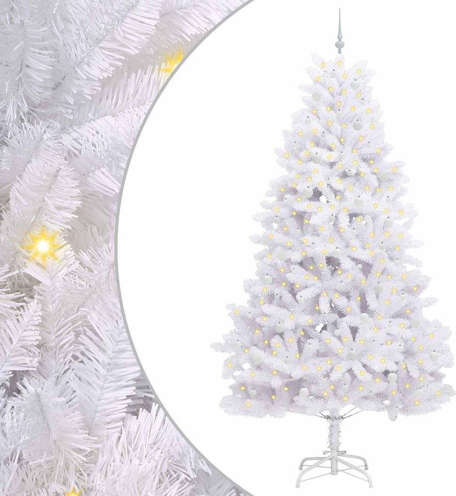 Künstlicher klappbarer Weihnachtsbaum Weiß 270 cm PVC und Stahl