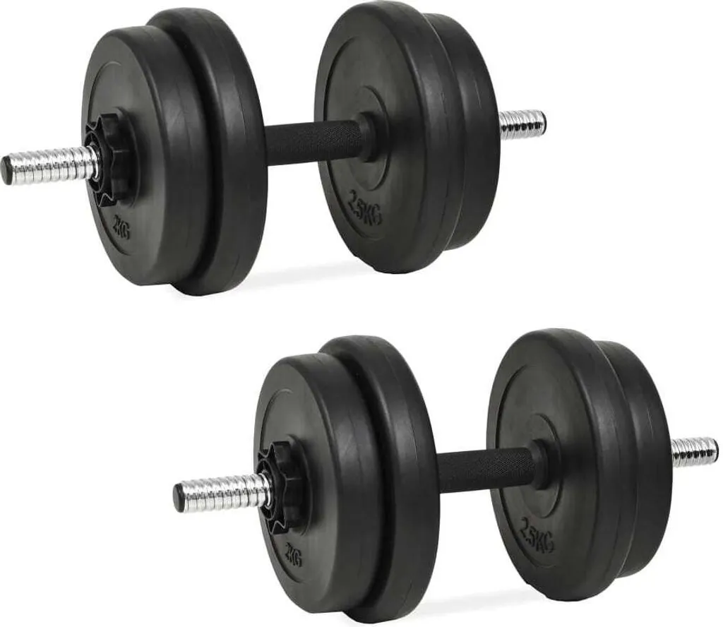 Kit Musculation Maison 20kg - 14 Pièces Haltères Fonte Réglables