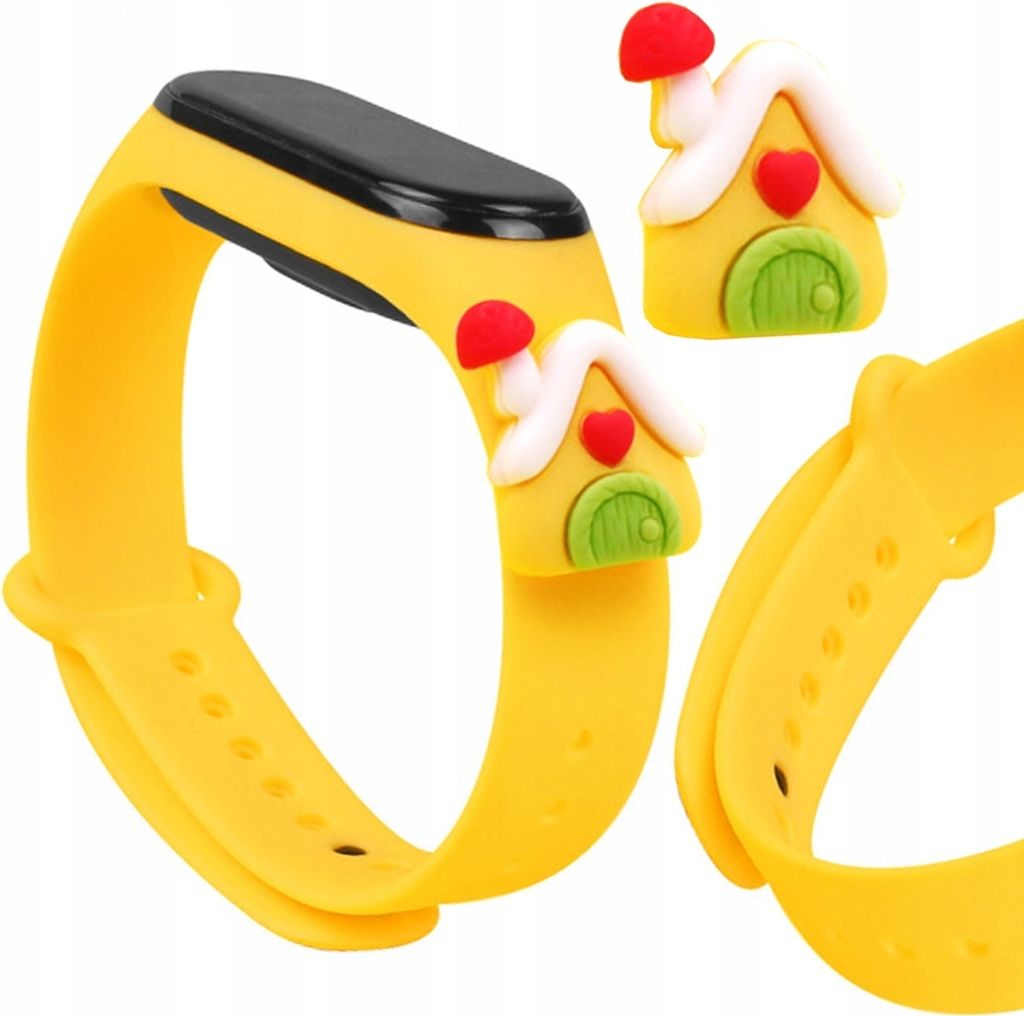 Ersatz Silikonarmband Strap Xmas für Xiaomi Mi Band 5/Mi Band 6, Yellow-House