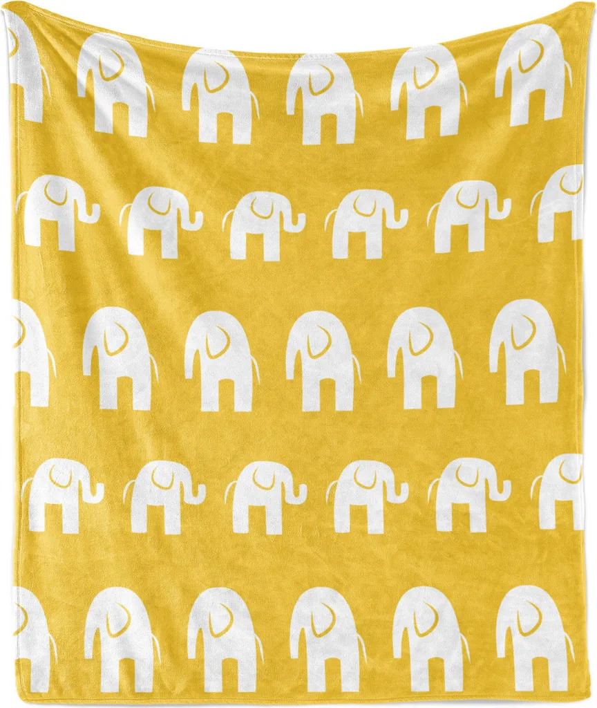 Coperta Morbida ABAKUHAUS Elefante - Plaid Flanella Lavabile 125x175