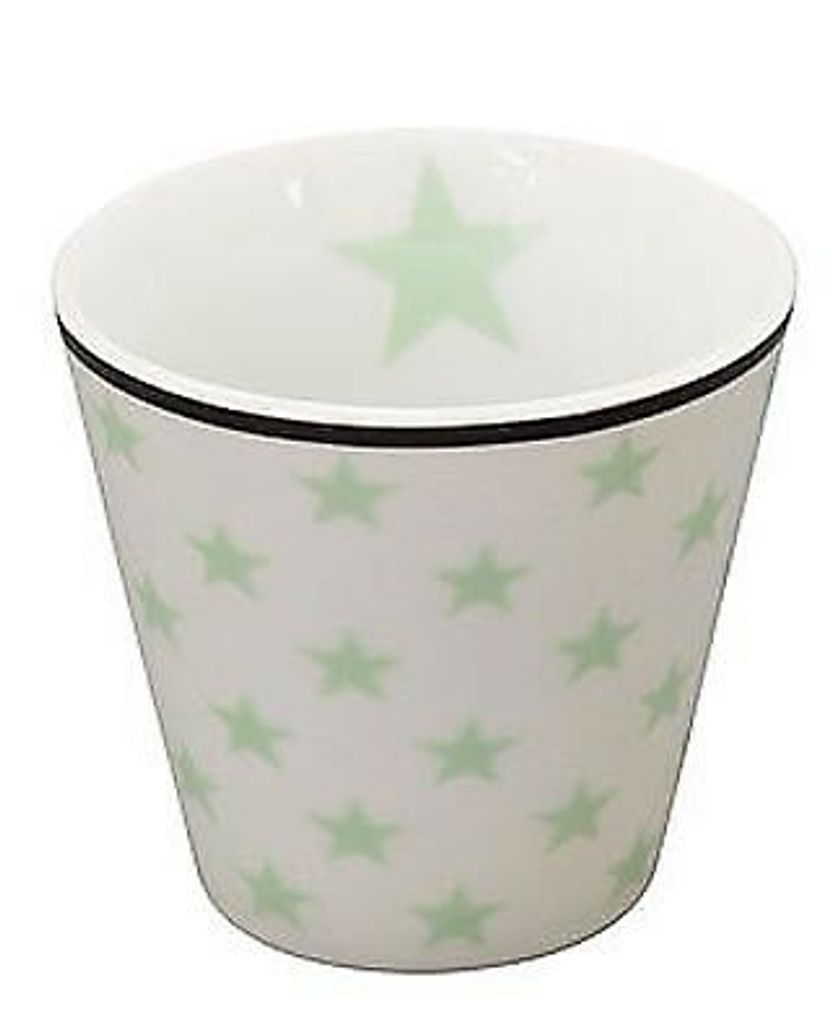 Krasilnikoff ESPRESSO Tasse STERNE Weiß / Grün Porzellan Stern Becher Kaffee