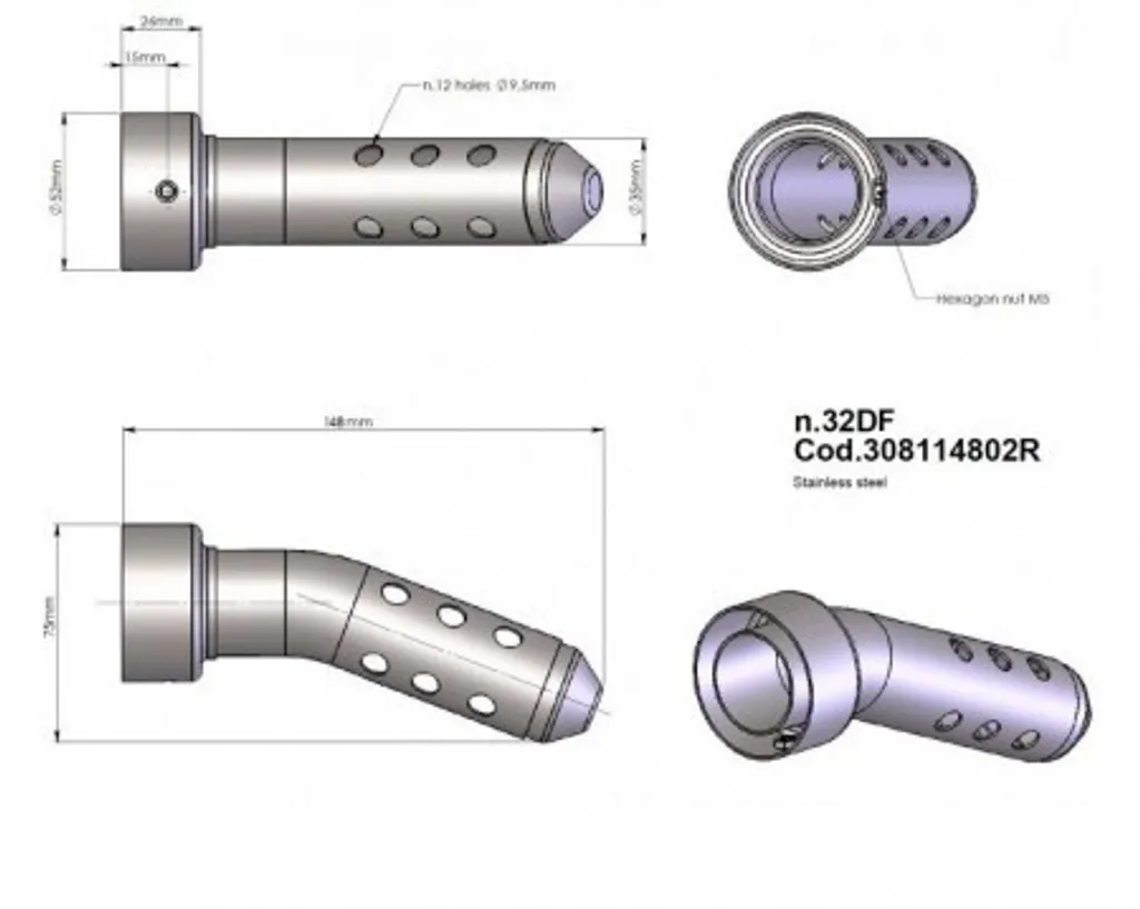 Chicane Inox LeoVince SBK DB-Killer N.32DF Haute Résistance Thermique