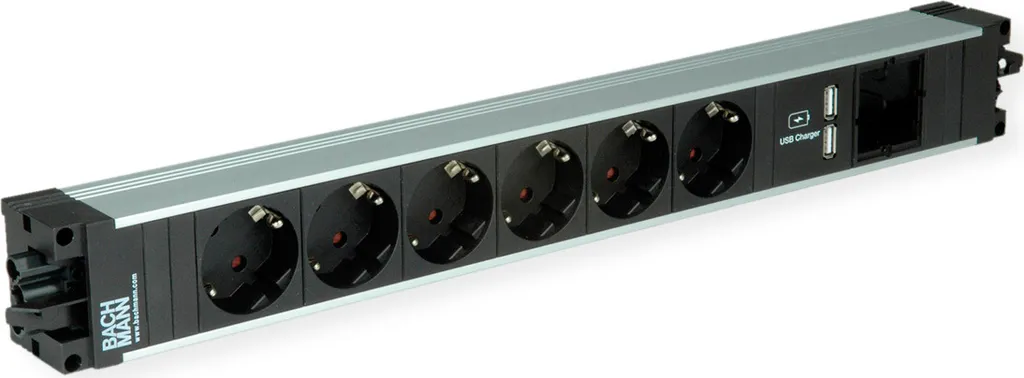 Unité d'Alimentation STEP ALU 6 Prises et USB pour Bureau et Atelier