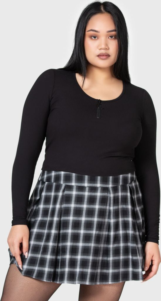 KIHILIST by KILLSTAR Langarmshirt Damen Lune Sting Ribbed Top schwarz XXL