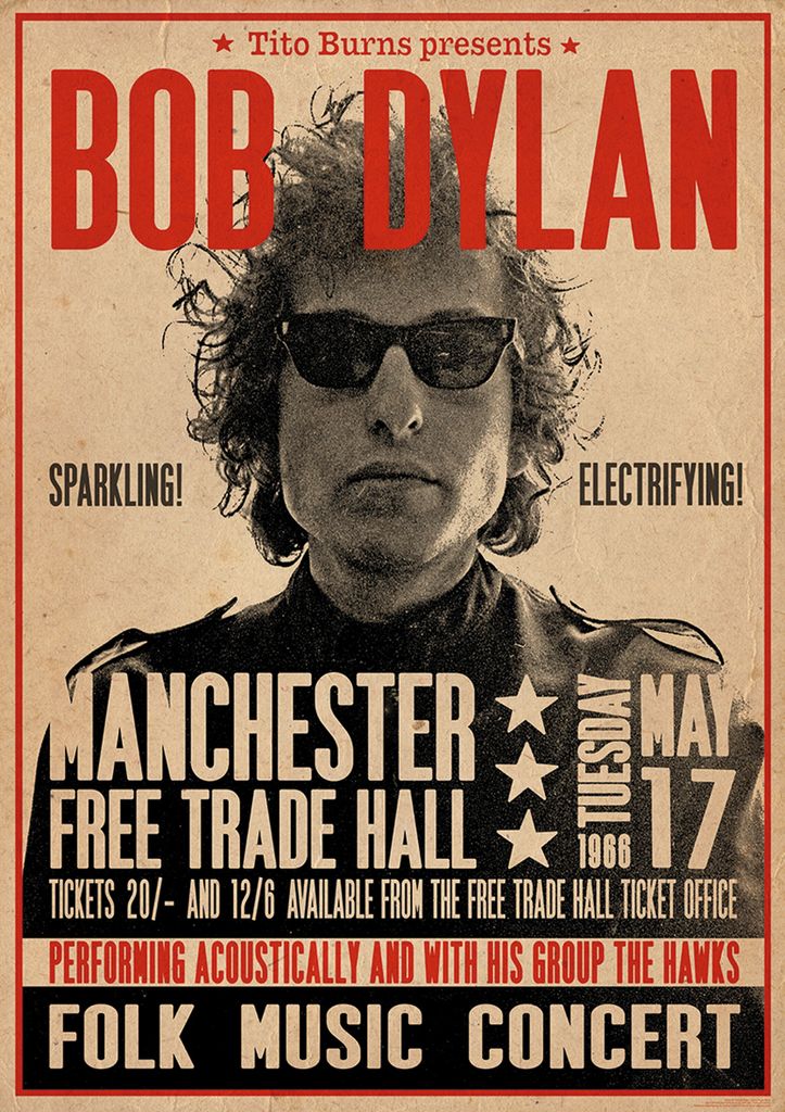 Poster Bob Dylan Konzert Free Trade Hall Produktbild 