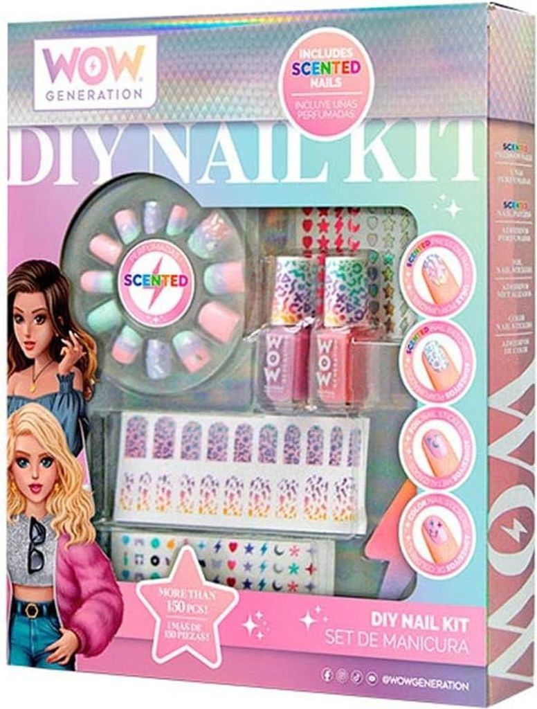 Kids Euroswan Manicure set met geurige nagellak, WOW Productafbeelding 