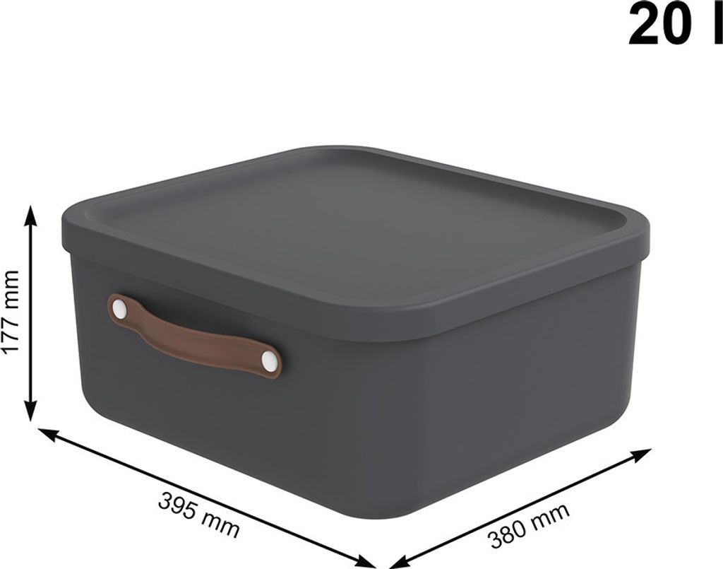 Rotho 2er-Set Aufbewahrungsbox 20 L Maloja - Kunststoffbox Produktbild 