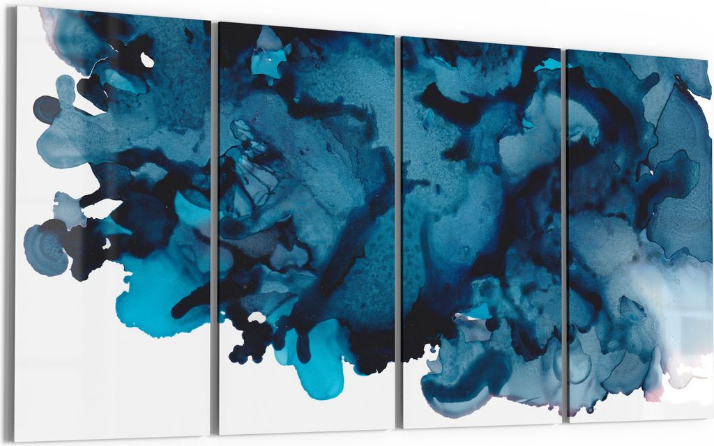 DEQORI Glasbild Echtglas 4x30x60 cm 'Tanz der Tinte' Produktbild 