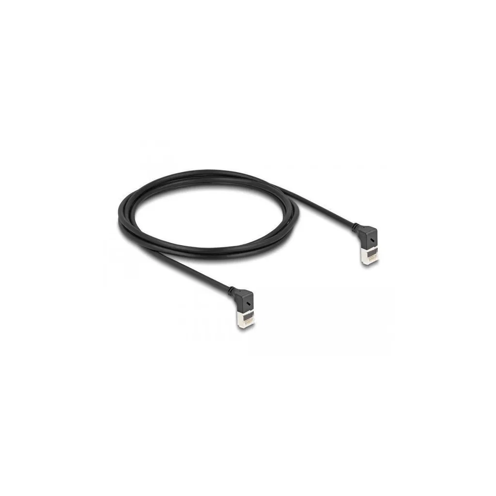 Cavo Rete Delock Cat.6A S/FTP Slim 90° 2m Nero - Patch Professionale