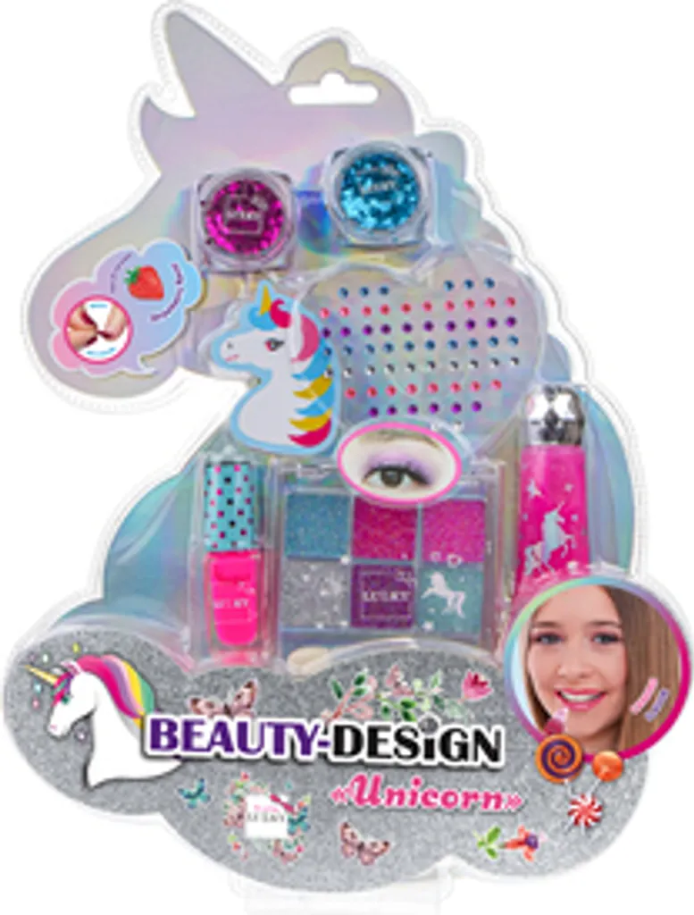 Kit Maquillage Enfant Licorne Lukky - Couleurs Tendres et Vernis à l'Eau