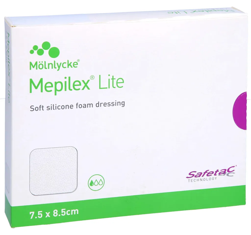 Pansement pour plaies post-opératoires Mepilex Lite 7,5x8,5 cm mince - 5